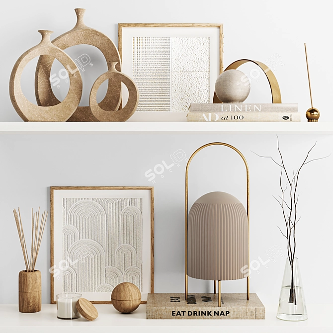 Chic Interior Decor Set 3D model image 1