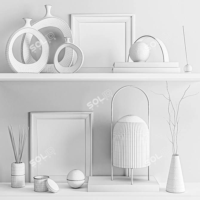 Chic Interior Decor Set 3D model image 4