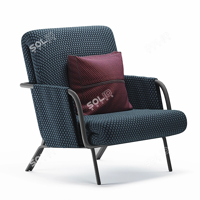 Diplopia 2-Tone Armchair: Contemporary Comfort 3D model image 1