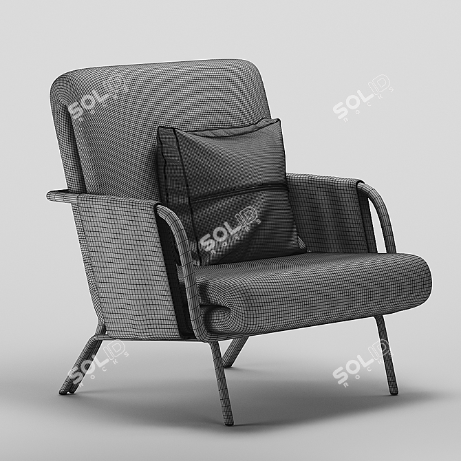 Diplopia 2-Tone Armchair: Contemporary Comfort 3D model image 3