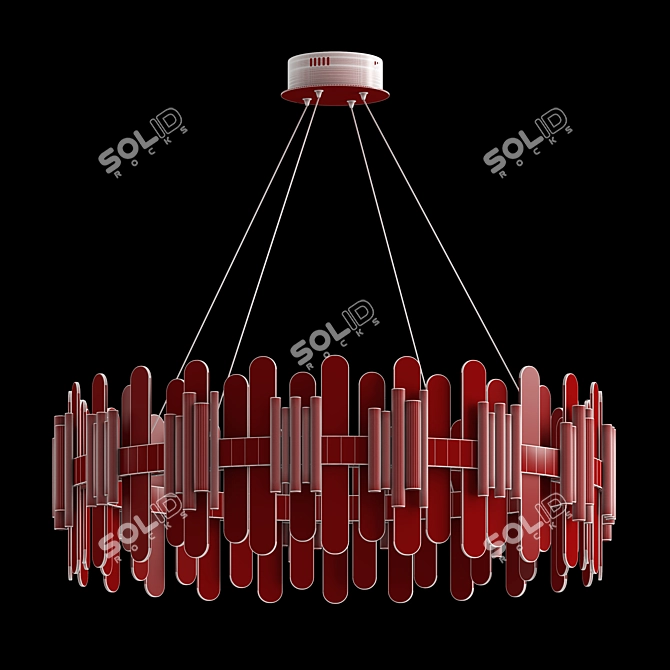 Sleek LED Round Chandelier 3D model image 2