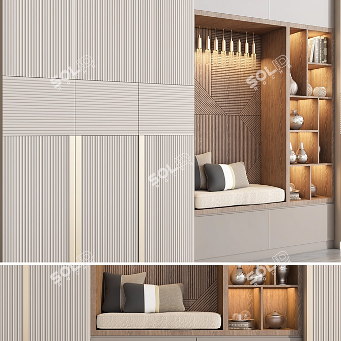 Modern Corona Vray Wardrobe 3D model image 3