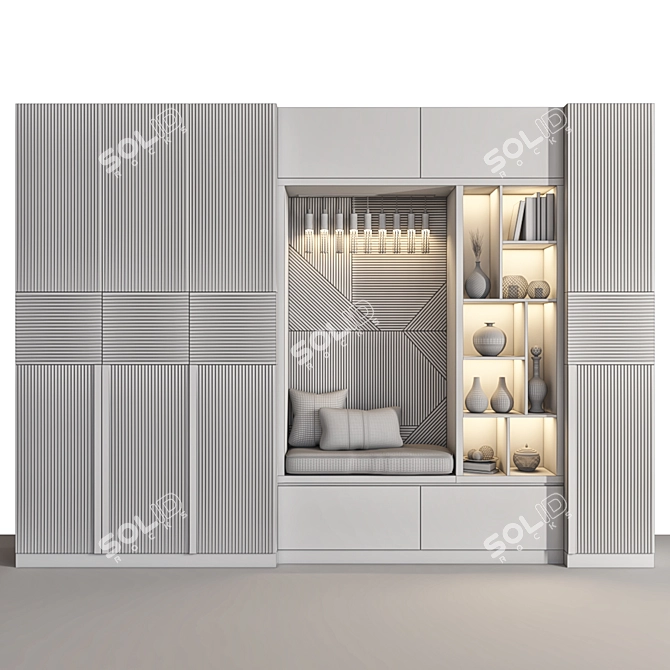 Modern Corona Vray Wardrobe 3D model image 4