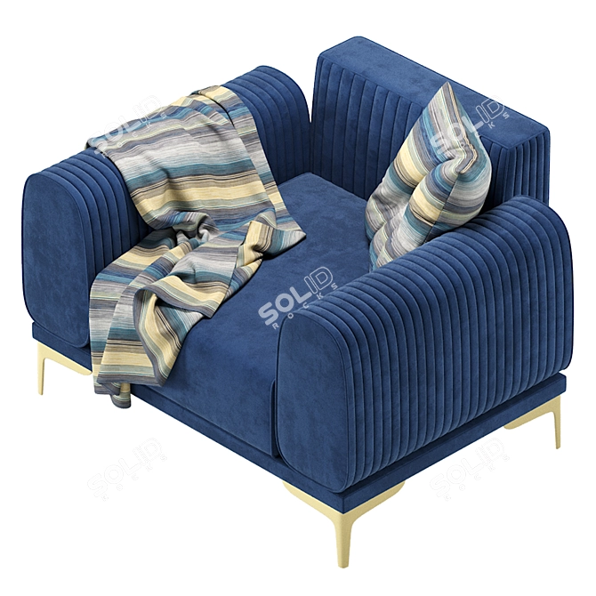 Elegant Malta Armchair: Comfort and Style 3D model image 5