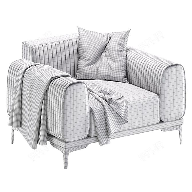 Elegant Malta Armchair: Comfort and Style 3D model image 7