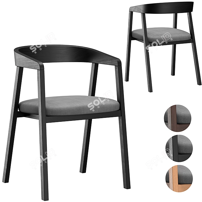 Placido Carver Chair: Sleek and Stylish 3D model image 9