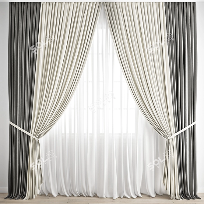 Poly Curtain Set 3D model image 1