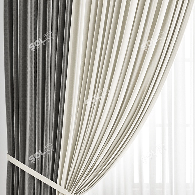 Poly Curtain Set 3D model image 3