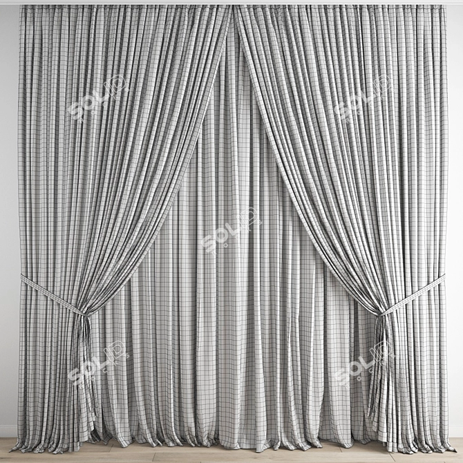 Poly Curtain Set 3D model image 4