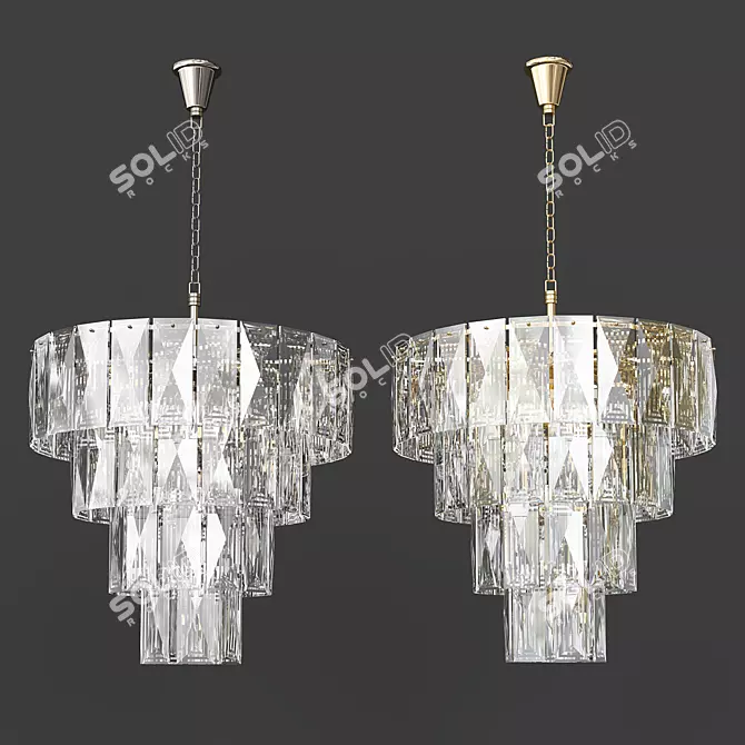 Glamorous Crystal Chandelier: Amazone 3D model image 1