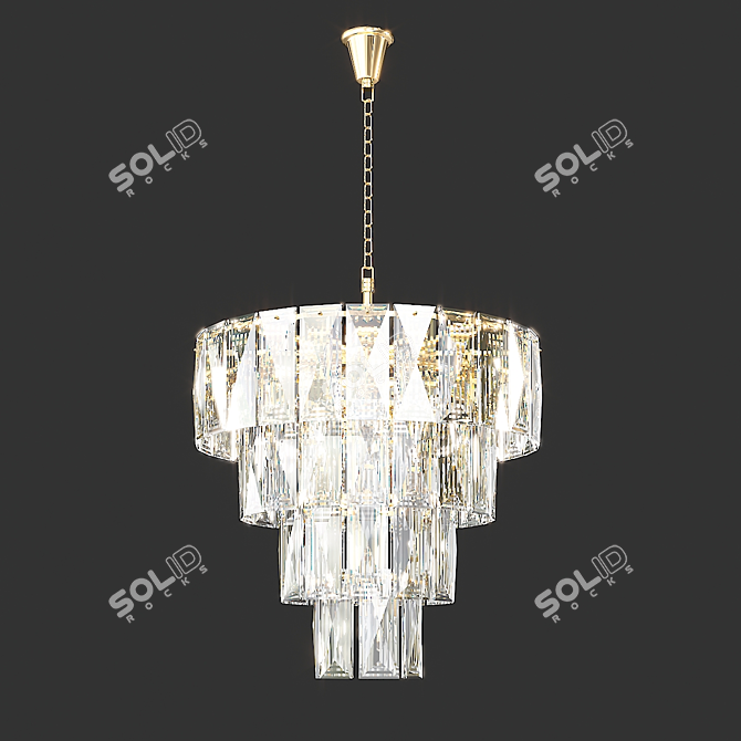 Glamorous Crystal Chandelier: Amazone 3D model image 2