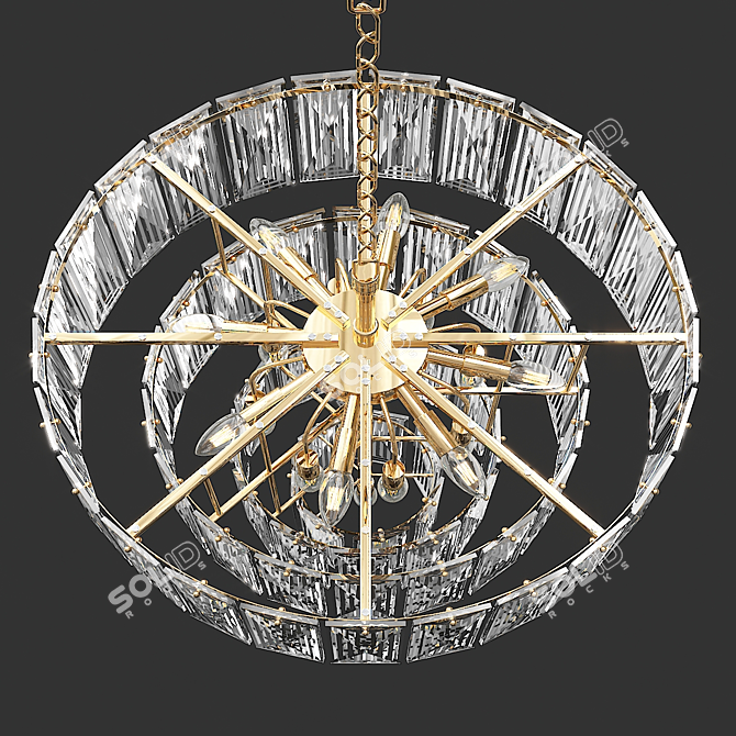 Glamorous Crystal Chandelier: Amazone 3D model image 3