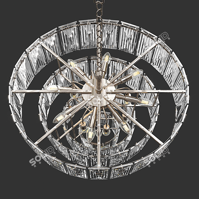 Glamorous Crystal Chandelier: Amazone 3D model image 5