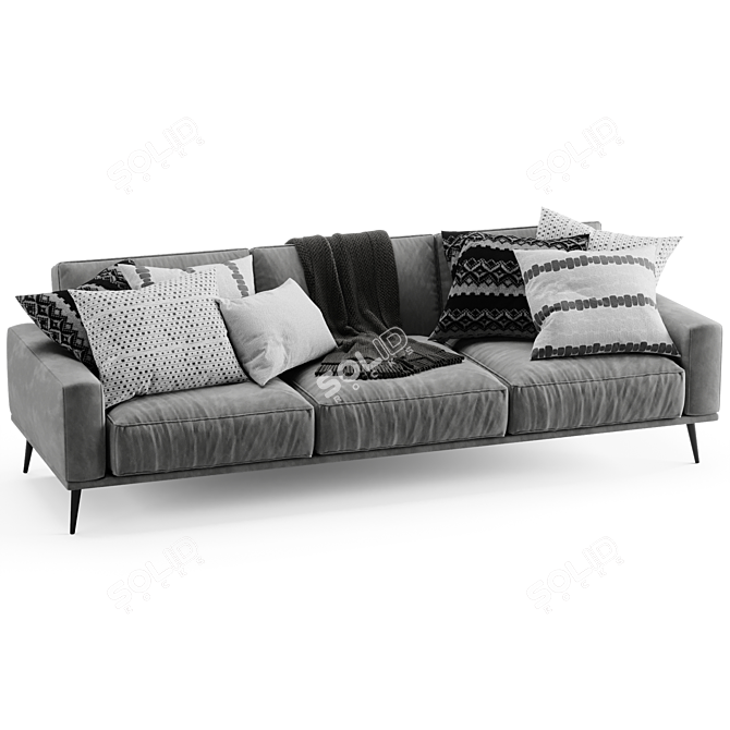 Sleek 2015 Bococncept Carlton Sofa 3D model image 3