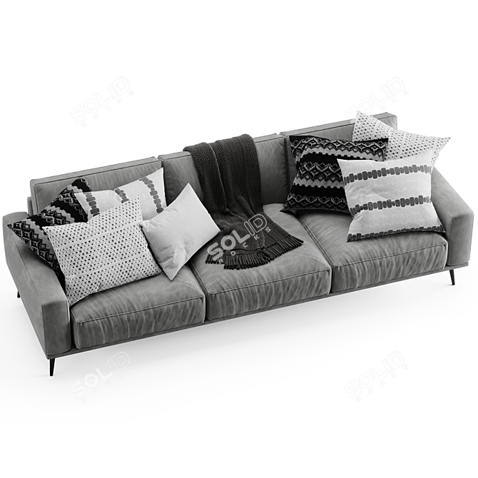 Sleek 2015 Bococncept Carlton Sofa 3D model image 5