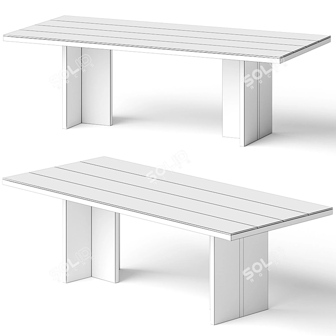 Sophisticated Ashbie Dining Table: Lulu and Georgia 3D model image 2