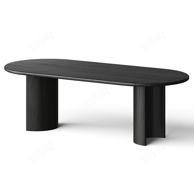 Title: Elegant Gilda Oval Dining Table 3D model image 2