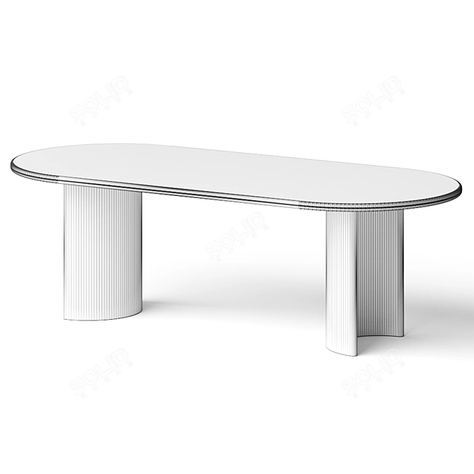Title: Elegant Gilda Oval Dining Table 3D model image 3