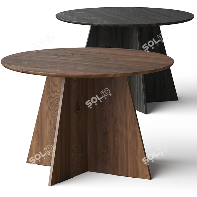 Elegant Venetian Round Dining Table 3D model image 1