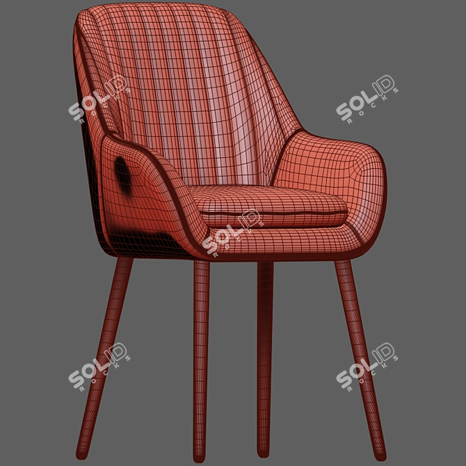 Elegant Dining Table Chair 3D model image 4