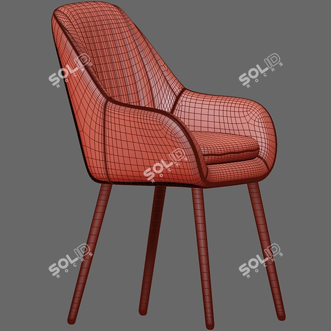 Elegant Dining Table Chair 3D model image 5