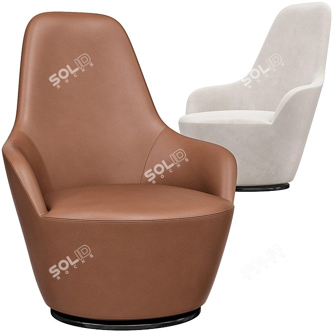 Modern Swivel Armchair 3D model image 1