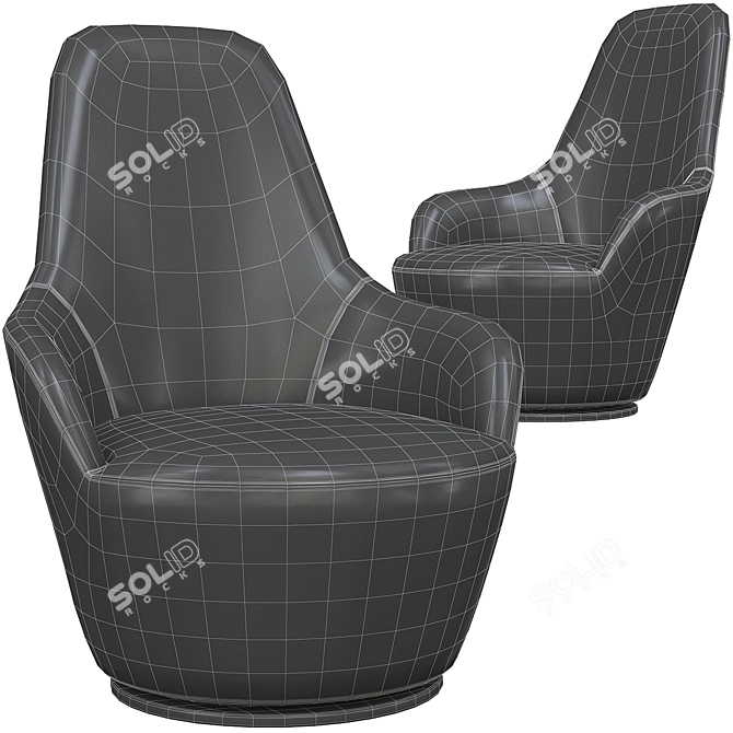 Modern Swivel Armchair 3D model image 2