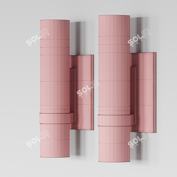 Ravelle Steel Sconce with Glass Cylinders 3D model image 2