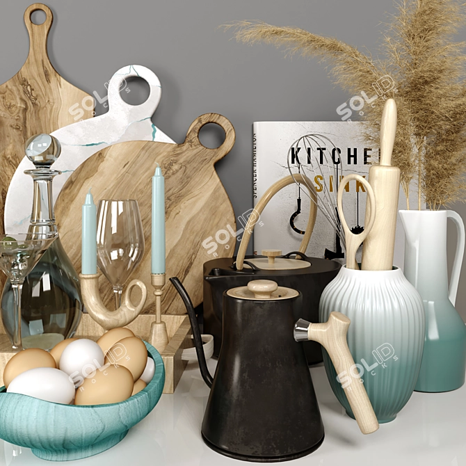 Rose Kitchen Accessories 3D model image 6