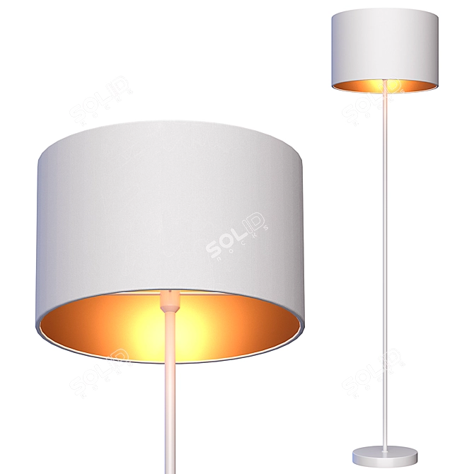 Elegant Black Copper Floor Lamp 3D model image 4