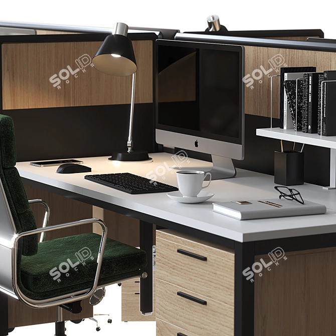 Sleek Modern Office Furniture Set 3D model image 4
