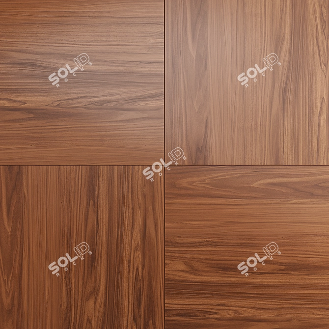 Luxury Walnut Wood Wall Panels 3D model image 2