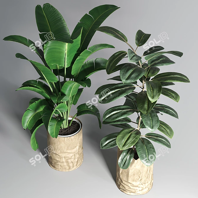Envelope Vase: Cardboard Pocket Plant Pot 3D model image 2