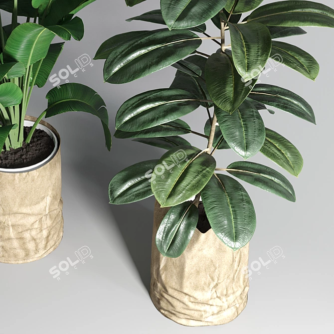 Envelope Vase: Cardboard Pocket Plant Pot 3D model image 4