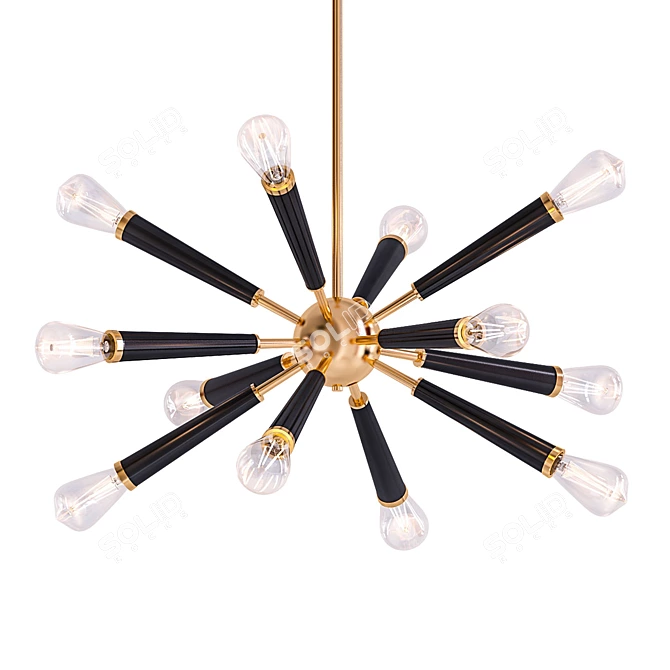 Zodiac Aged Brass Chandelier 3D model image 1