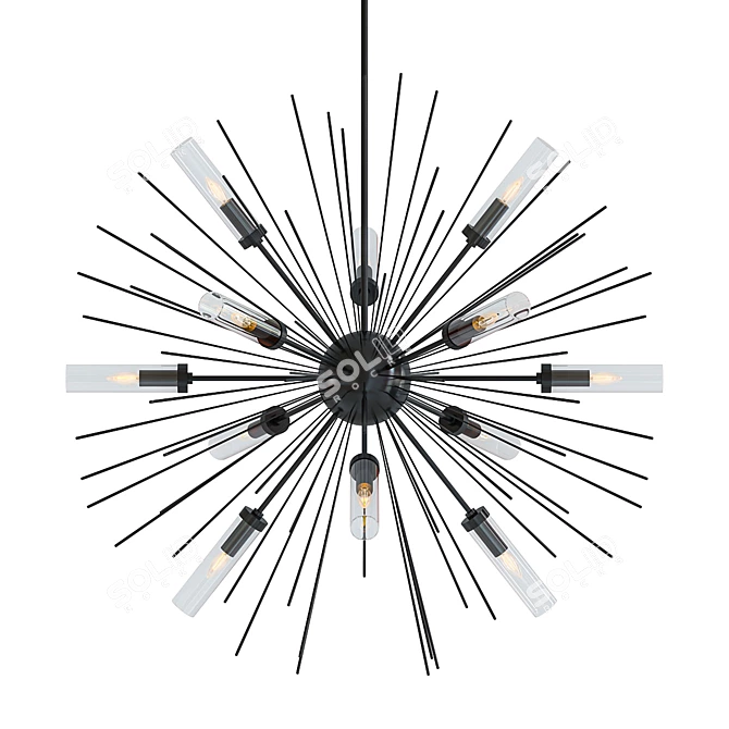 Hilo Twelve Modern Chandelier 3D model image 1