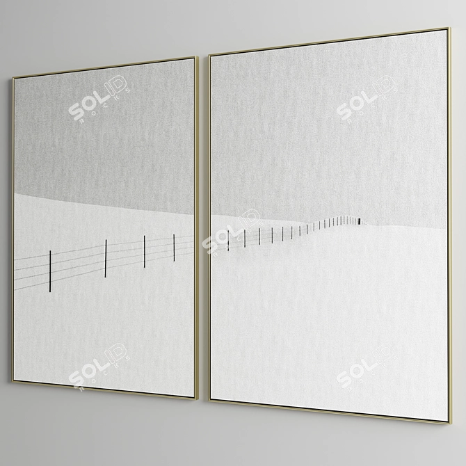 Minimalist Frame Collection - Set of 2 Wood and Metal Photo Frames 3D model image 5