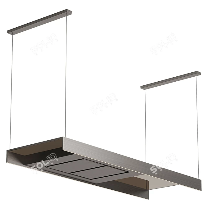 Falmec Lumen Light Island 180: Stylish Glass & Steel Vent Hood 3D model image 1