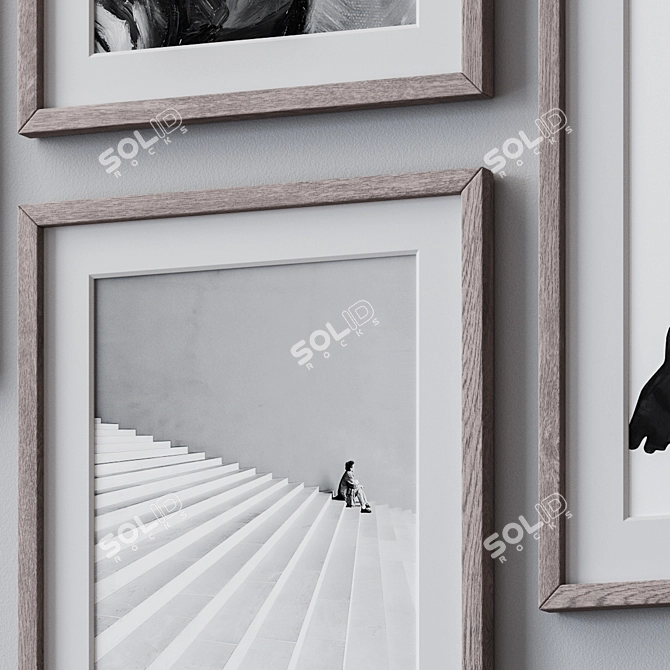 Elegant Photo Frames Set - 5 Sizes 3D model image 2