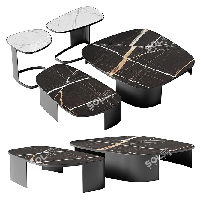 Poliform KOISHI Coffee & Side Tables: Modern Elegance 3D model image 1