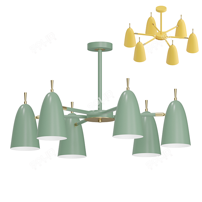 Scandinavian Style Colorful Chandelier 3D model image 1