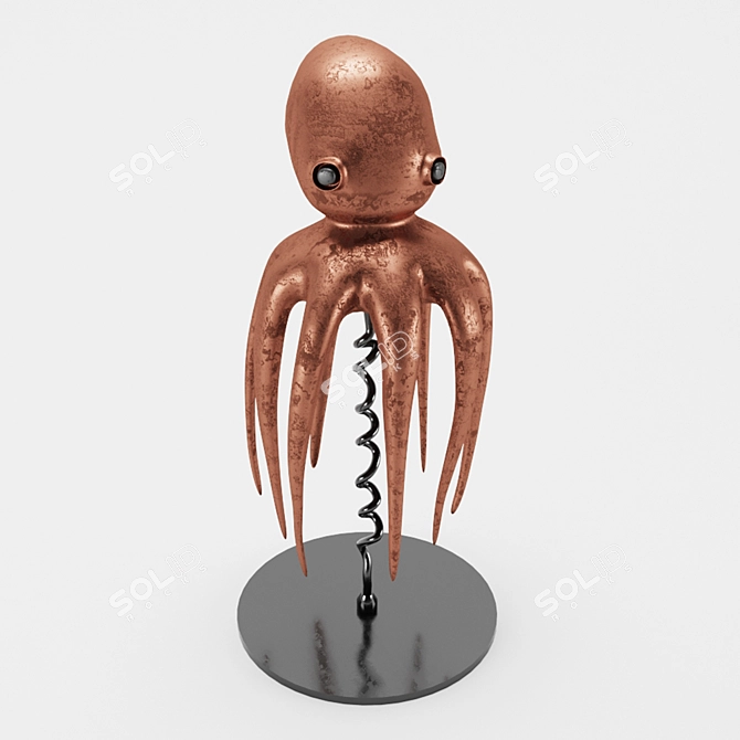 Copper Squid Art Decor 3D model image 2