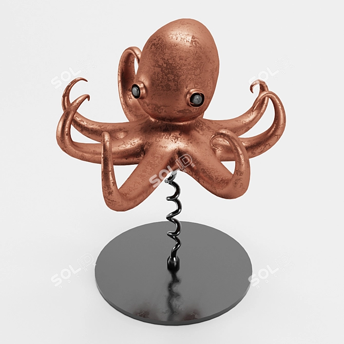 Copper Squid Art Decor 3D model image 3