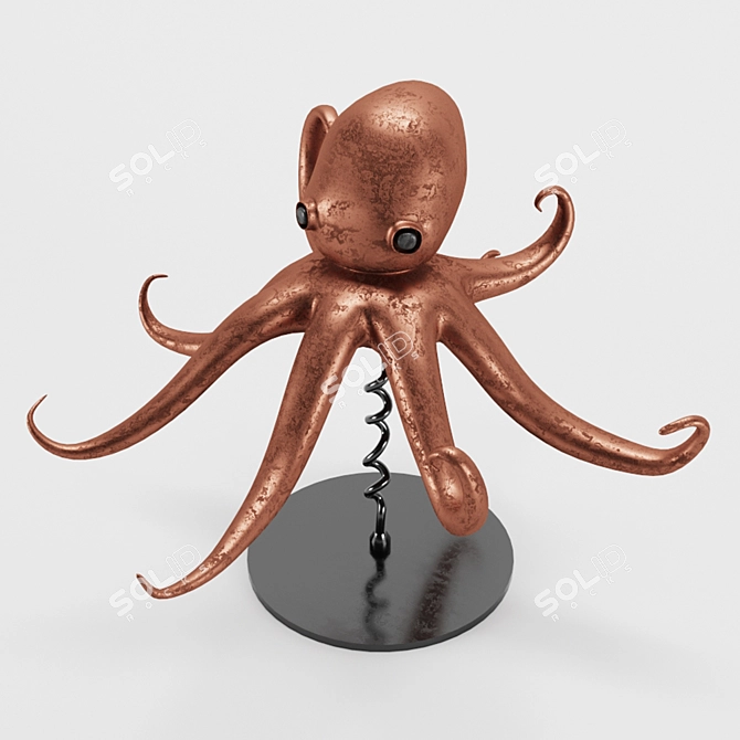 Copper Squid Art Decor 3D model image 4
