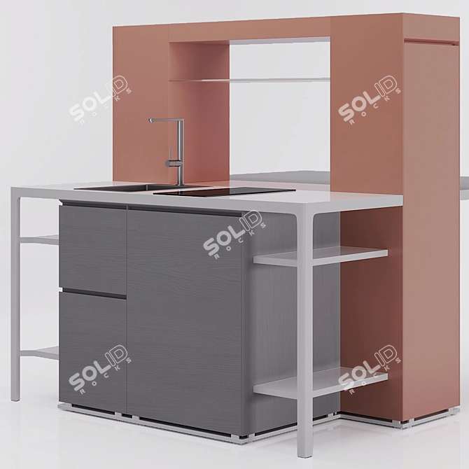 Isola Snack: Stylish Mini-Kitchen 3D model image 2