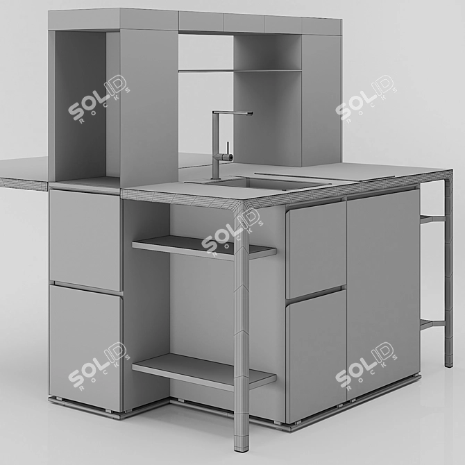 Isola Snack: Stylish Mini-Kitchen 3D model image 6