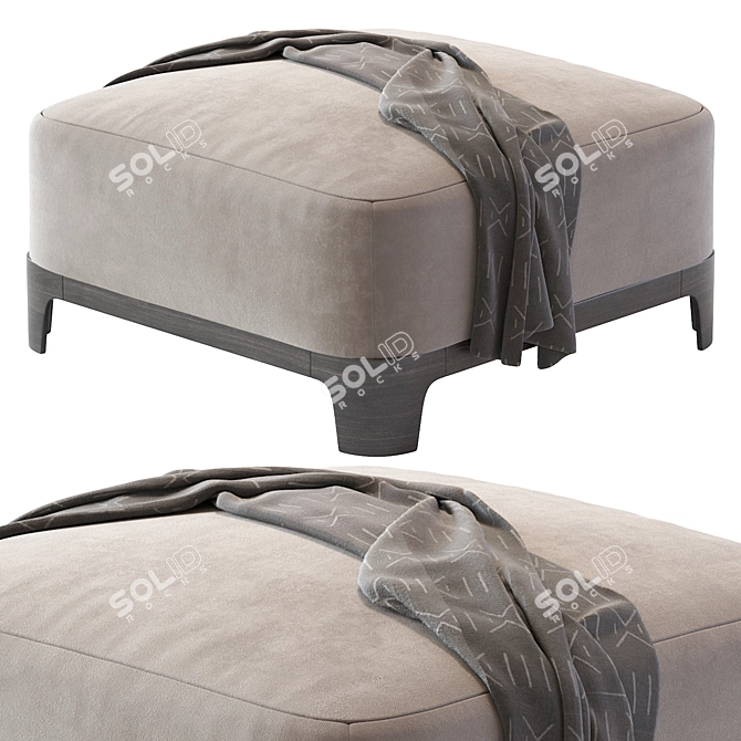 Keaton Ottoman: Stylish and Versatile Footrest 3D model image 2