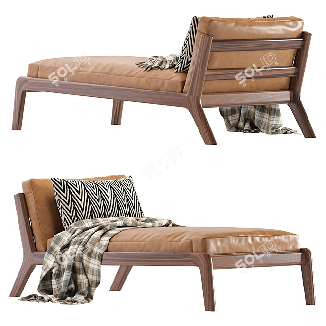 Luxury Leather Deckchair: More SOVA 3D model image 1