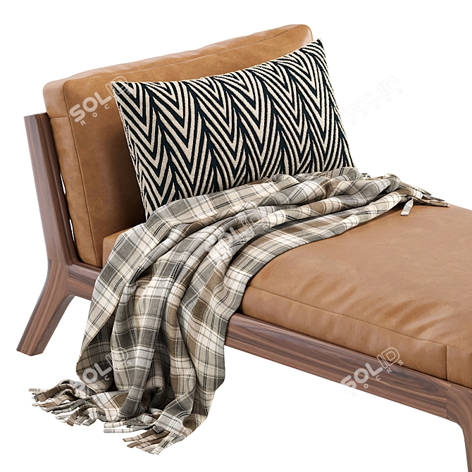 Luxury Leather Deckchair: More SOVA 3D model image 4