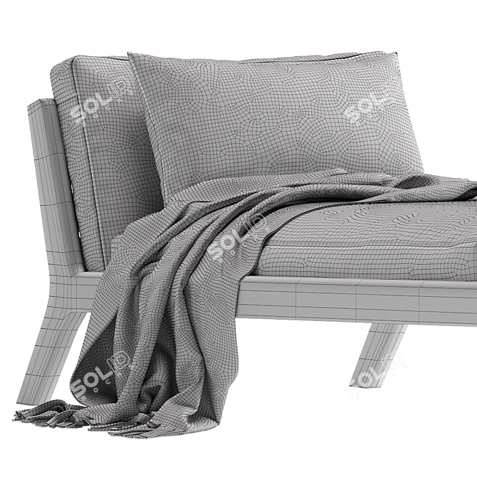 Luxury Leather Deckchair: More SOVA 3D model image 5